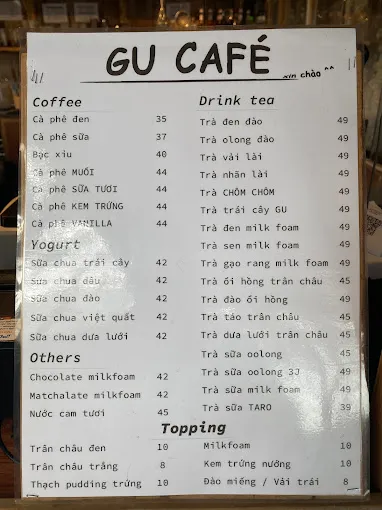 Menu Gu Cafe