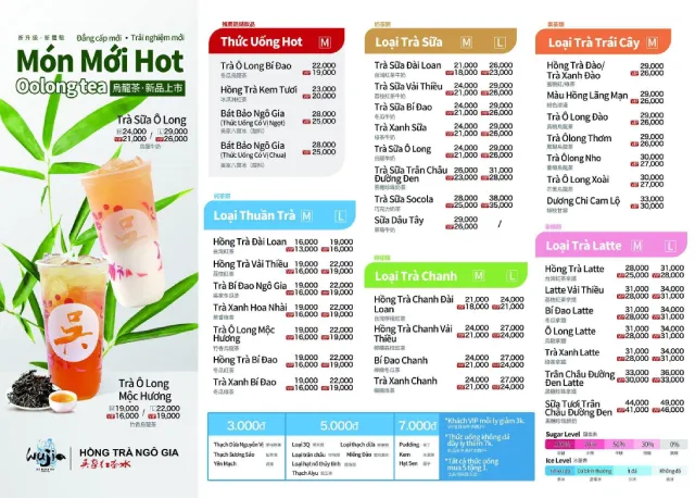 Menu Hồng Trà Ngô Gia Vũng Tàu mới nhất